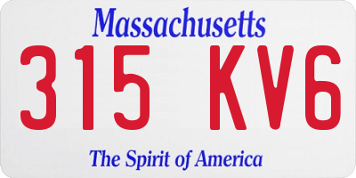 MA license plate 315KV6