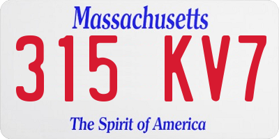 MA license plate 315KV7