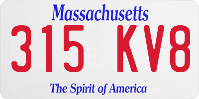 MA license plate 315KV8
