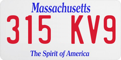 MA license plate 315KV9