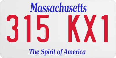 MA license plate 315KX1