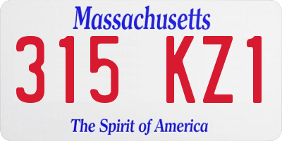 MA license plate 315KZ1