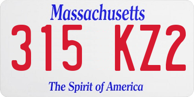 MA license plate 315KZ2
