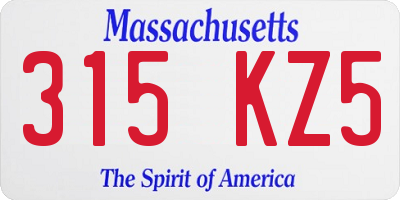 MA license plate 315KZ5