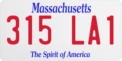 MA license plate 315LA1