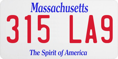 MA license plate 315LA9
