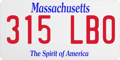 MA license plate 315LB0