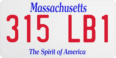 MA license plate 315LB1
