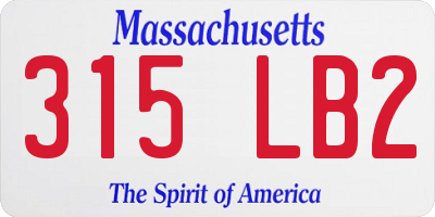 MA license plate 315LB2