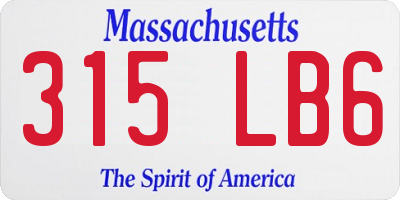 MA license plate 315LB6