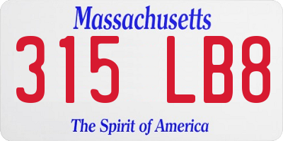 MA license plate 315LB8