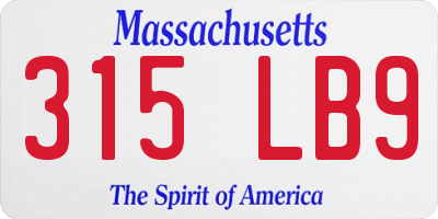 MA license plate 315LB9