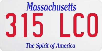 MA license plate 315LC0