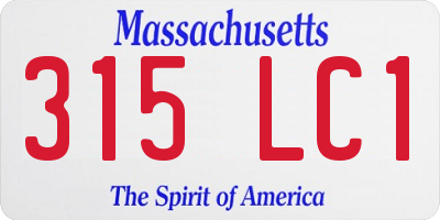 MA license plate 315LC1