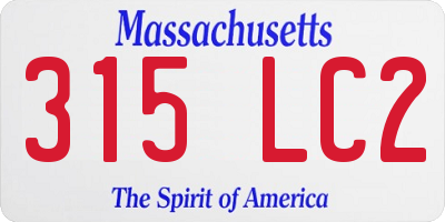 MA license plate 315LC2