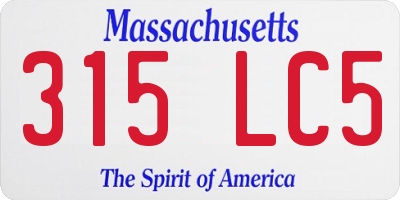 MA license plate 315LC5