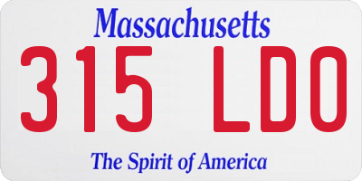 MA license plate 315LD0