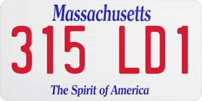 MA license plate 315LD1