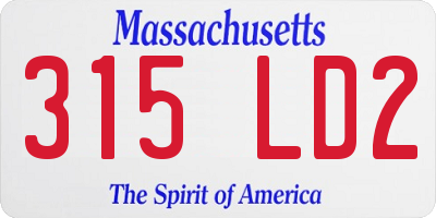 MA license plate 315LD2