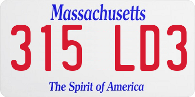 MA license plate 315LD3