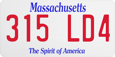 MA license plate 315LD4