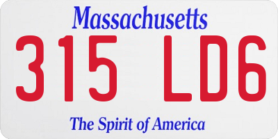 MA license plate 315LD6