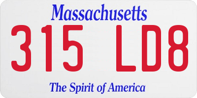 MA license plate 315LD8