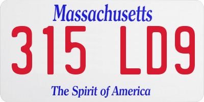 MA license plate 315LD9