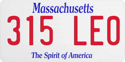 MA license plate 315LE0