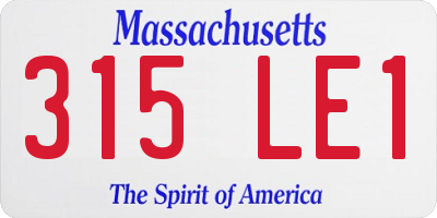 MA license plate 315LE1