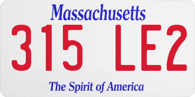 MA license plate 315LE2