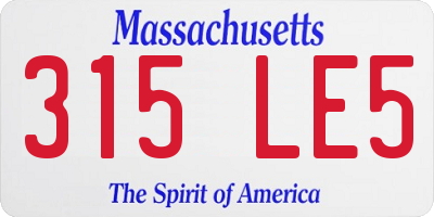 MA license plate 315LE5