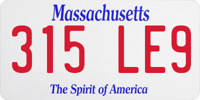 MA license plate 315LE9