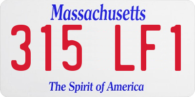 MA license plate 315LF1