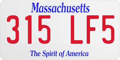 MA license plate 315LF5