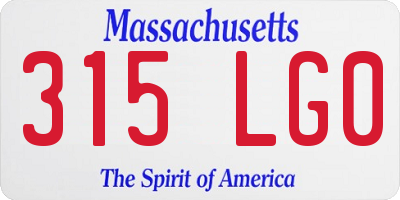 MA license plate 315LG0