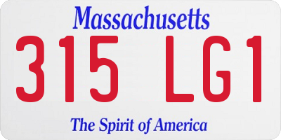 MA license plate 315LG1
