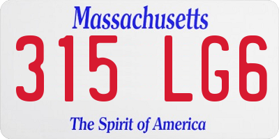 MA license plate 315LG6