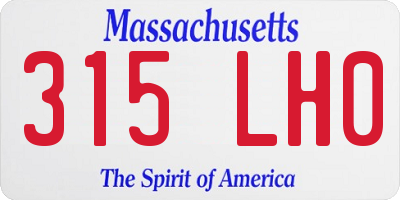 MA license plate 315LH0