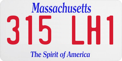 MA license plate 315LH1