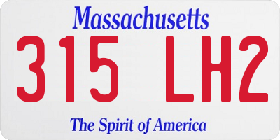 MA license plate 315LH2
