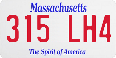 MA license plate 315LH4