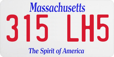 MA license plate 315LH5