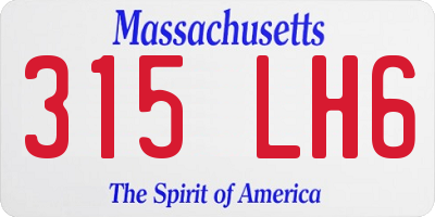 MA license plate 315LH6