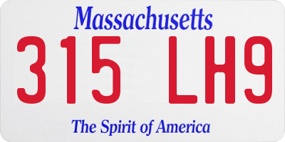 MA license plate 315LH9