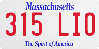 MA license plate 315LI0
