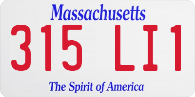 MA license plate 315LI1