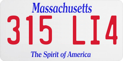 MA license plate 315LI4