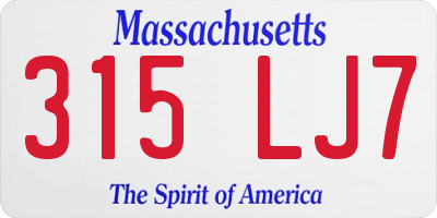 MA license plate 315LJ7