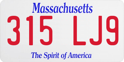 MA license plate 315LJ9